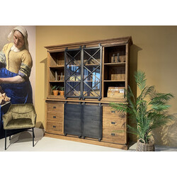 Kapp-riiul MELANI naturaalne puit / must, 200x45xH220 cm