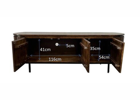 Kummut NOOR pruun / must, 170x43xH56 cm