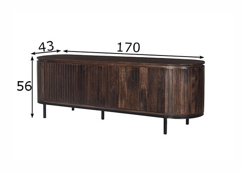 Kummut NOOR pruun / must, 170x43xH56 cm