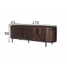 Kummut NOOR pruun / must, 170x43xH56 cm