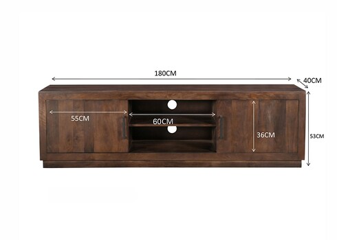 Tv-alus JAXX pruun, 180x40xH53 cm