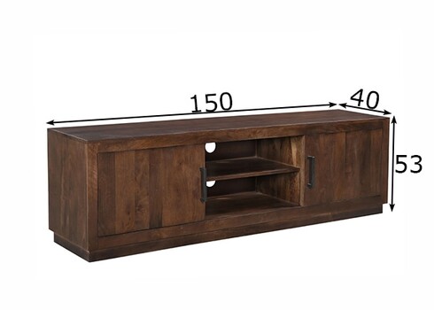 Tv-alus JAXX tumepruun, 150x40xH53 cm