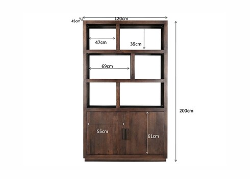 Kapp-riiul JAXX tumepruun, 120x45xH200 cm