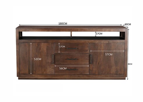 Kummut JAXX tumepruun, 180x40xH85 cm