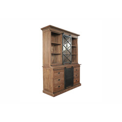 Kapp-riiul MELANI naturaalne puit / must, 150x45xH220 cm