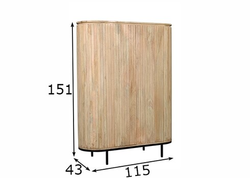 Kapp NOOR helepruun / must, 115x43xH151 cm