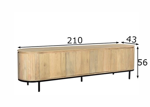 Tv-alus NOOR helepruun / must, 210x43xH56 cm