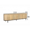 Tv-alus NOOR helepruun / must, 210x43xH56 cm