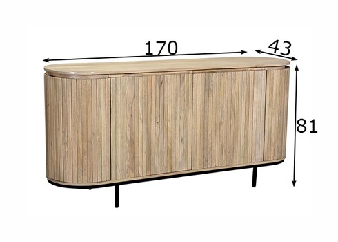 Kummut NOOR hekepruun / must, 170x43xH81 cm