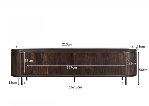 Tv-alus NOOR tumepruun, 210x43xH56 cm