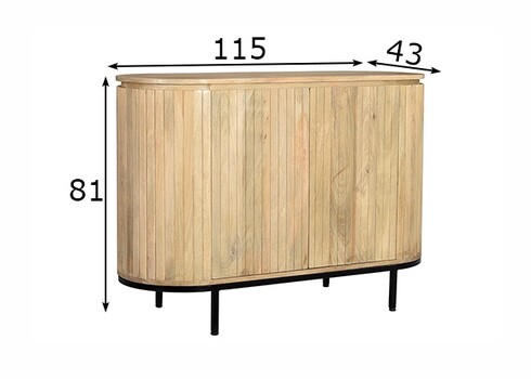 Kummut NOOR helepruun / must, 115x43xH81 cm