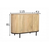 Kummut NOOR helepruun / must, 115x43xH81 cm