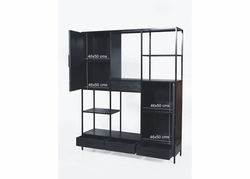 Kapp-riiul YORK must, 160x40xH200 cm