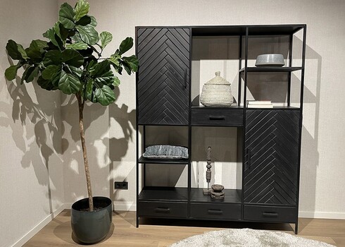 Kapp-riiul YORK must, 160x40xH200 cm