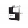 Kapp-riiul YORK must, 160x40xH200 cm
