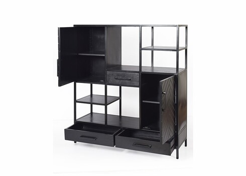 Kapp-riiul YORK must, 120x40xH140 cm