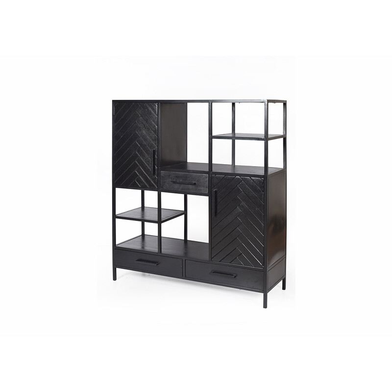 Kapp-riiul YORK must, 120x40xH140 cm