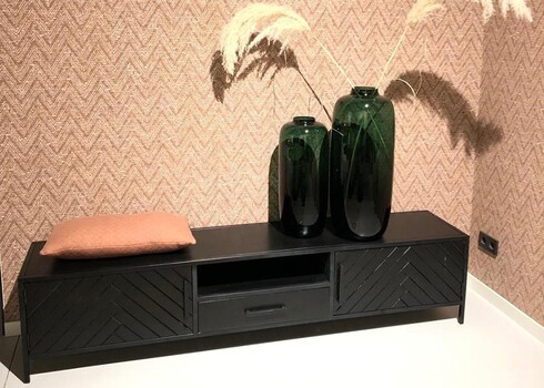 Tv-alus YORK must, 200x40xH45 cm