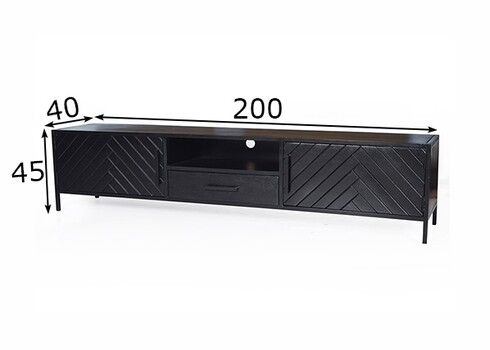 Tv-alus YORK must, 200x40xH45 cm
