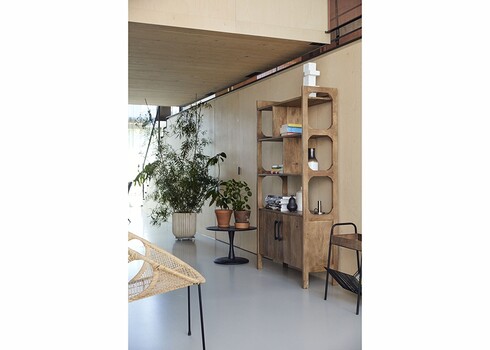 Kapp-riiul DAMIAN naturaalne puit, 100x35xH180 cm