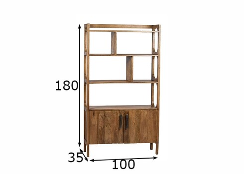 Kapp-riiul DAMIAN naturaalne puit, 100x35xH180 cm