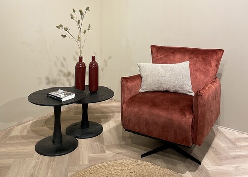 Diivanilaud VIVIAN must, 50x50xH45 cm