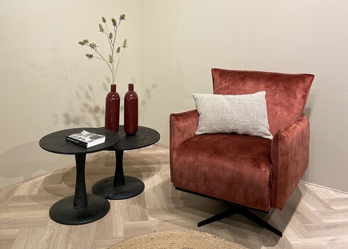 Diivanilaud VIVIAN must, 60x60xH38 cm