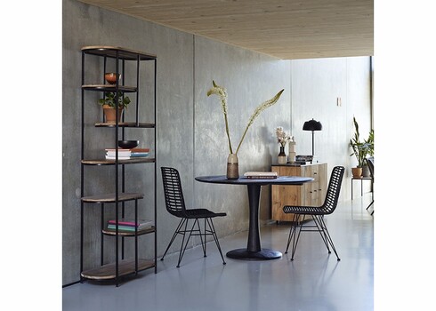 Riiul MILOU naturaalne puit, 84x35xH190 cm