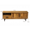 Tv-alus ELIAS naturaalne puit, 152x45xH55 cm