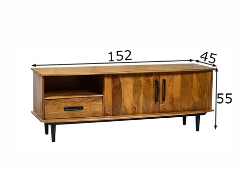 Tv-alus ELIAS naturaalne puit, 152x45xH55 cm