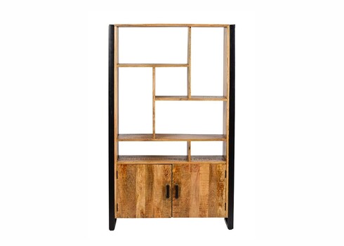 Kapp-riiul NAIROBI naturaalne puit / must, 110x43xH180 cm