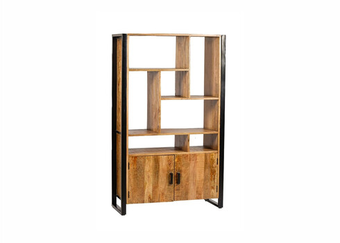 Kapp-riiul NAIROBI naturaalne puit / must, 110x43xH180 cm