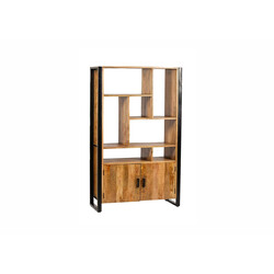 Kapp-riiul NAIROBI naturaalne puit / must, 110x43xH180 cm