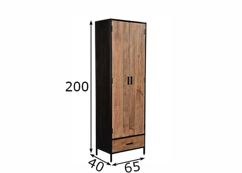 Kapp STURDY must / naturaalne pruun, 65x40xH200 cm
