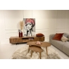 Tv-alus VALDEZ naturaalne puit / must, 220x40xH45 cm