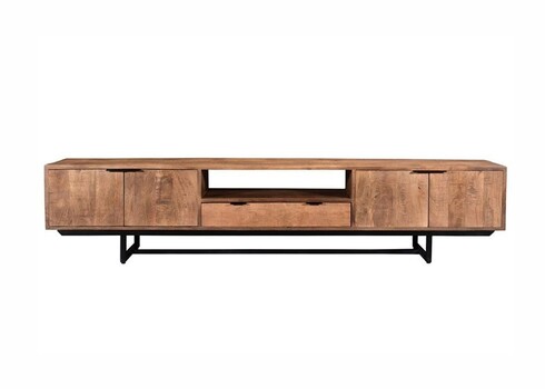 Tv-alus VALDEZ naturaalne puit / must, 220x40xH45 cm