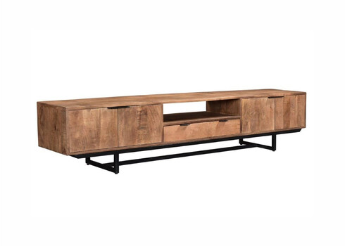 Tv-alus VALDEZ naturaalne puit / must, 220x40xH45 cm