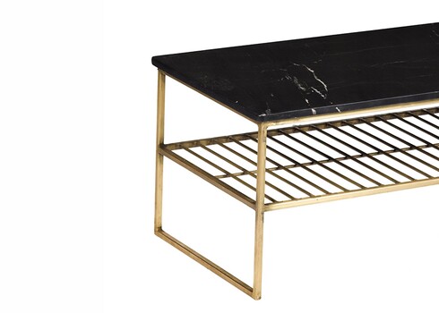 Diivanilaud DIAN must / kuldne, 90x40xH35 cm