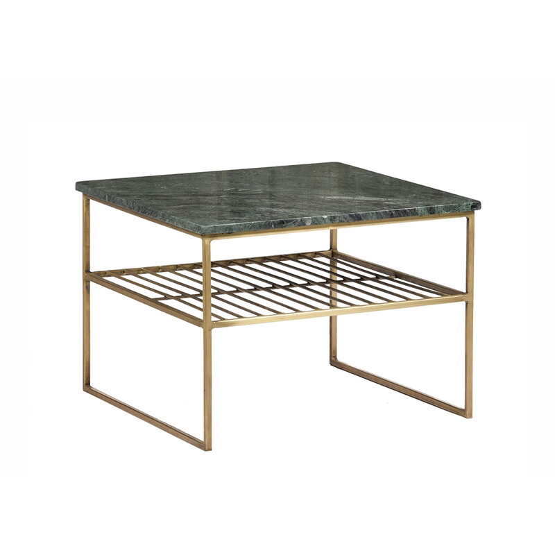 Diivanilaud DIAN roheline / kuldne, 55x55xH40 cm