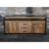 Kummut NAIROBI naturaalne puit / must, 180x45xH80 cm