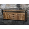 Kummut NAIROBI naturaalne puit / must, 180x45xH80 cm