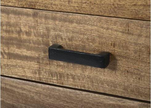 Kummut NAIROBI naturaalne puit / must, 180x45xH80 cm