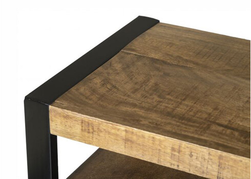 Kummut NAIROBI naturaalne puit / must, 180x45xH80 cm