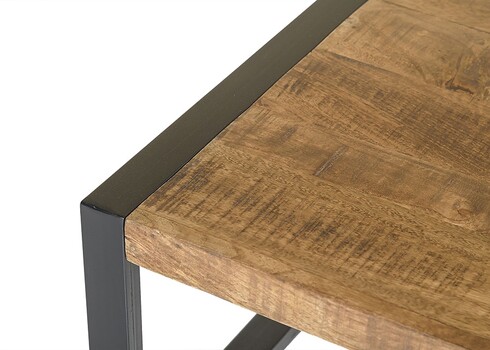 Diivanilaud NAIROBI naturaalne puit / must, 110x60xH45 cm