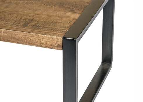 Diivanilaud NAIROBI naturaalne puit / must, 110x60xH45 cm