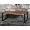 Diivanilaud NAIROBI naturaalne puit / must, 110x60xH45 cm