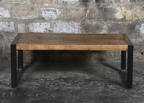 Diivanilaud NAIROBI naturaalne puit / must, 110x60xH45 cm