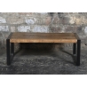 Diivanilaud NAIROBI naturaalne puit / must, 110x60xH45 cm