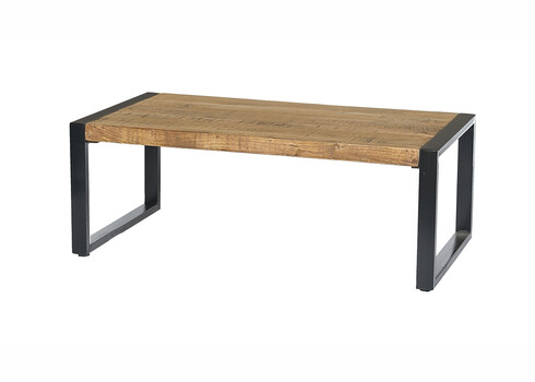 Diivanilaud NAIROBI naturaalne puit / must, 110x60xH45 cm