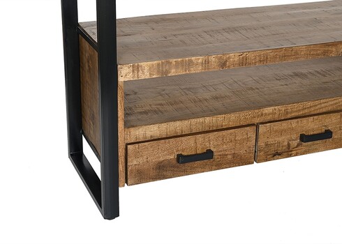 Tv-alus NAIROBI naturaalne puit / must, 150x45xH200 cm